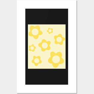 pattern flower aesthetic yellow Posters and Art